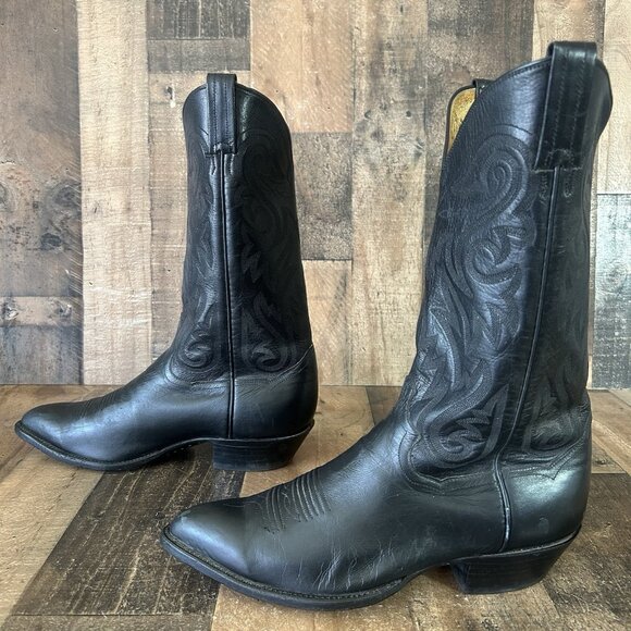 Panhandle Slim Vintage Classic Black Western Cowboy Boots Mens 10 EE - Picture 12 of 12